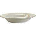 Tuxton China Sonoma 8.5 in. Embossed Plate Rim Soup-Pasta Bowl - Porcelain White - 2 Dozen YPD-084